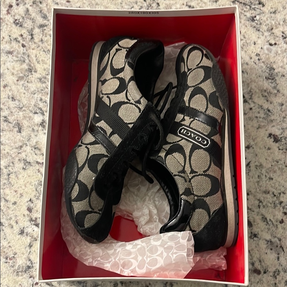 Coach Women's Black and Gray Sneakers
